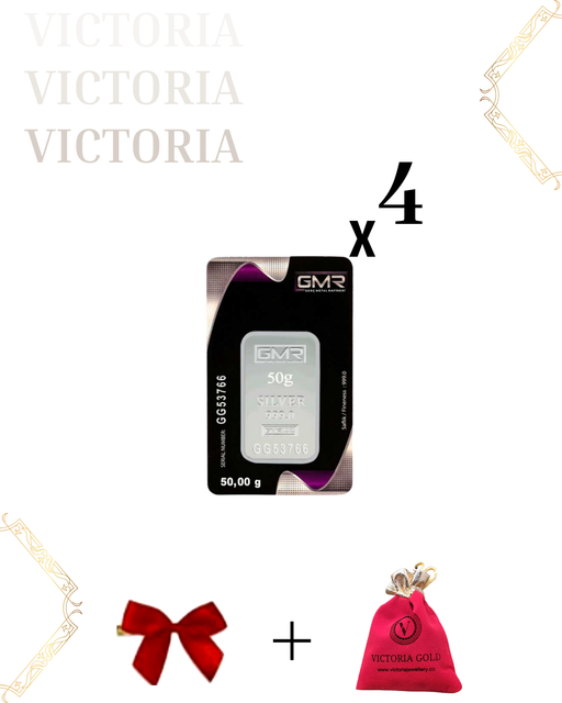 Sertifikalı 4 adet 50 gr Külçe Gümüş 999 Ayar