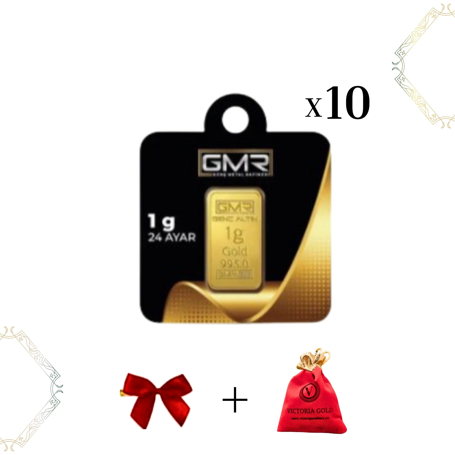 10 Adet 1 Gr 24 Ayar 995 Altın ( Gmr Markası )