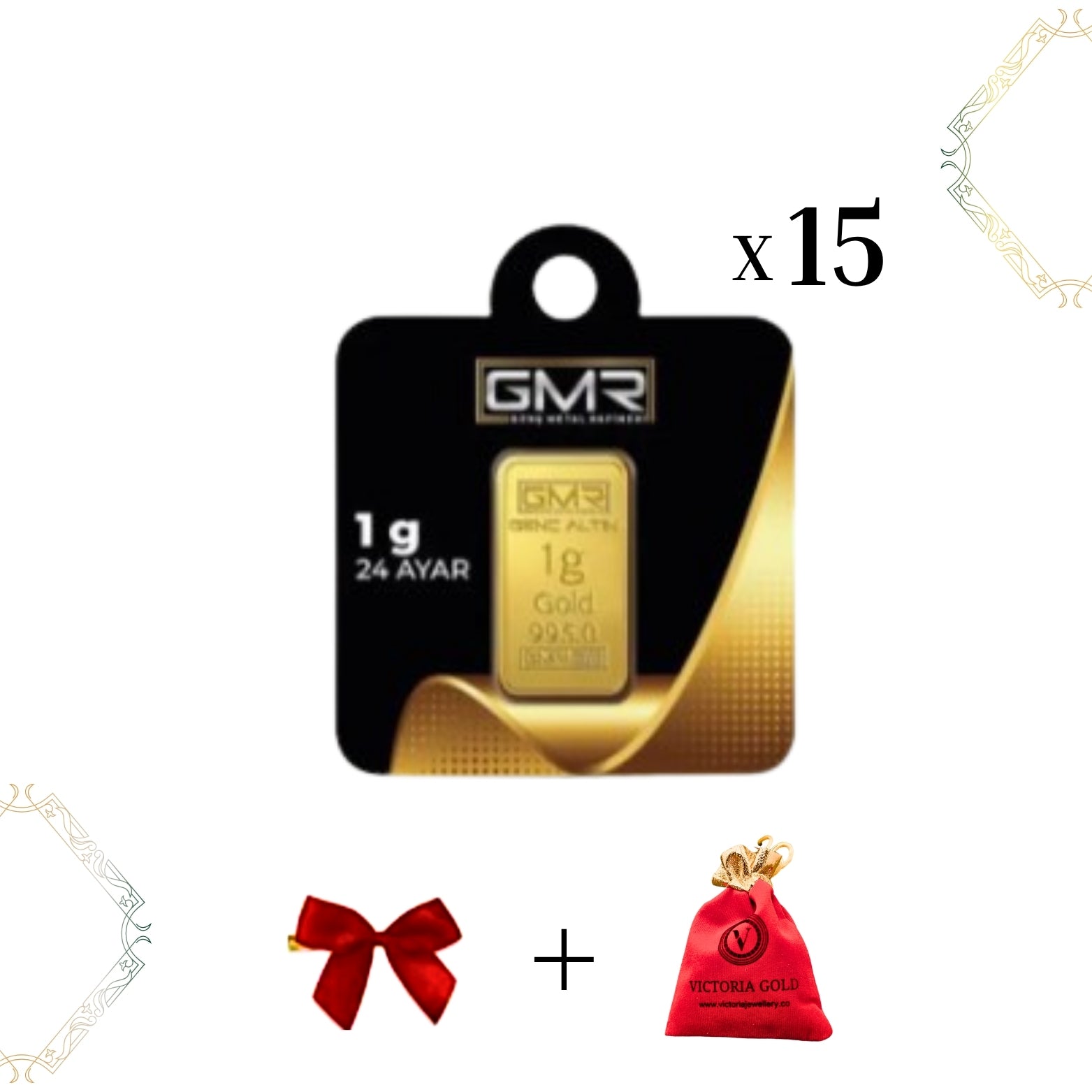 15 Adet 1 Gr 24 Ayar 995 Altın ( Gmr Markası )