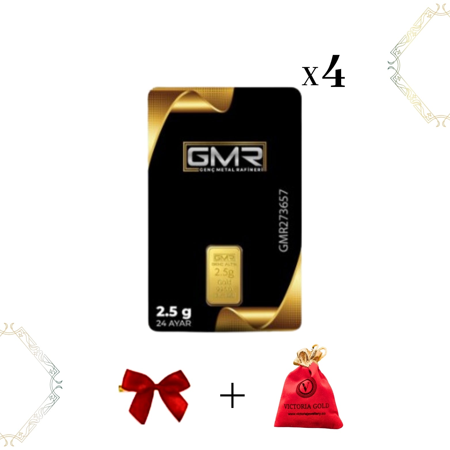 4 Adet 2,5 Gr 24 Ayar 995 Altın ( Gmr Markası )