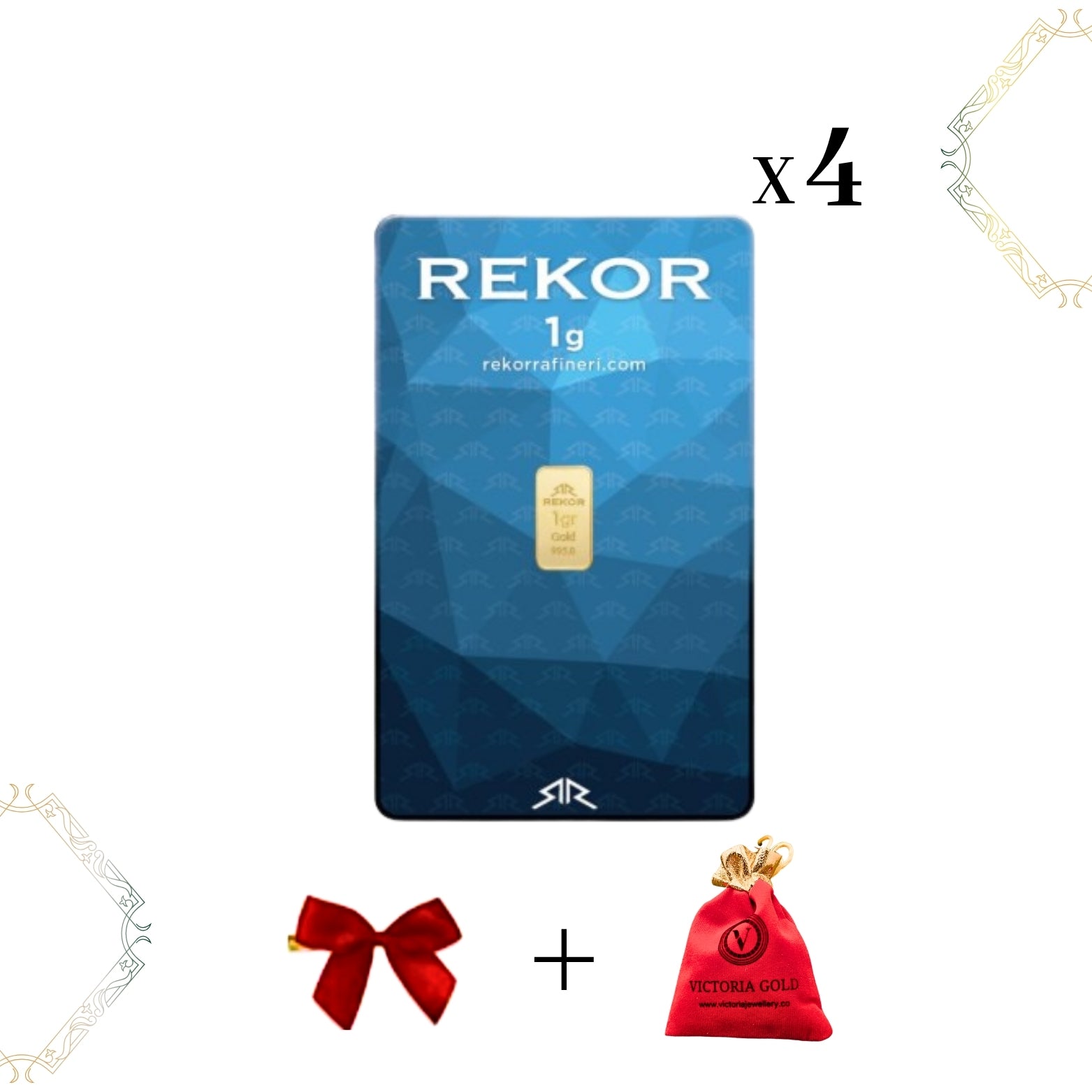 4 Adet 1 Gr 24 Ayar Altın ( Rekor Markası )