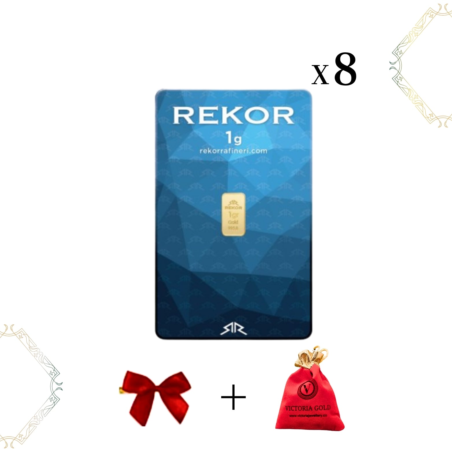 8 Adet 1 Gr 24 Ayar Altın ( Rekor Markası )